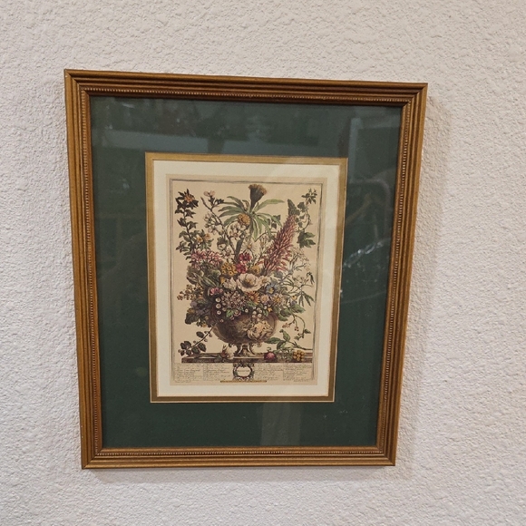 Robert Furbe's Twelve Months Of Flowers Framed Floral Art Print with Gold Frame - Picture 2 of 11